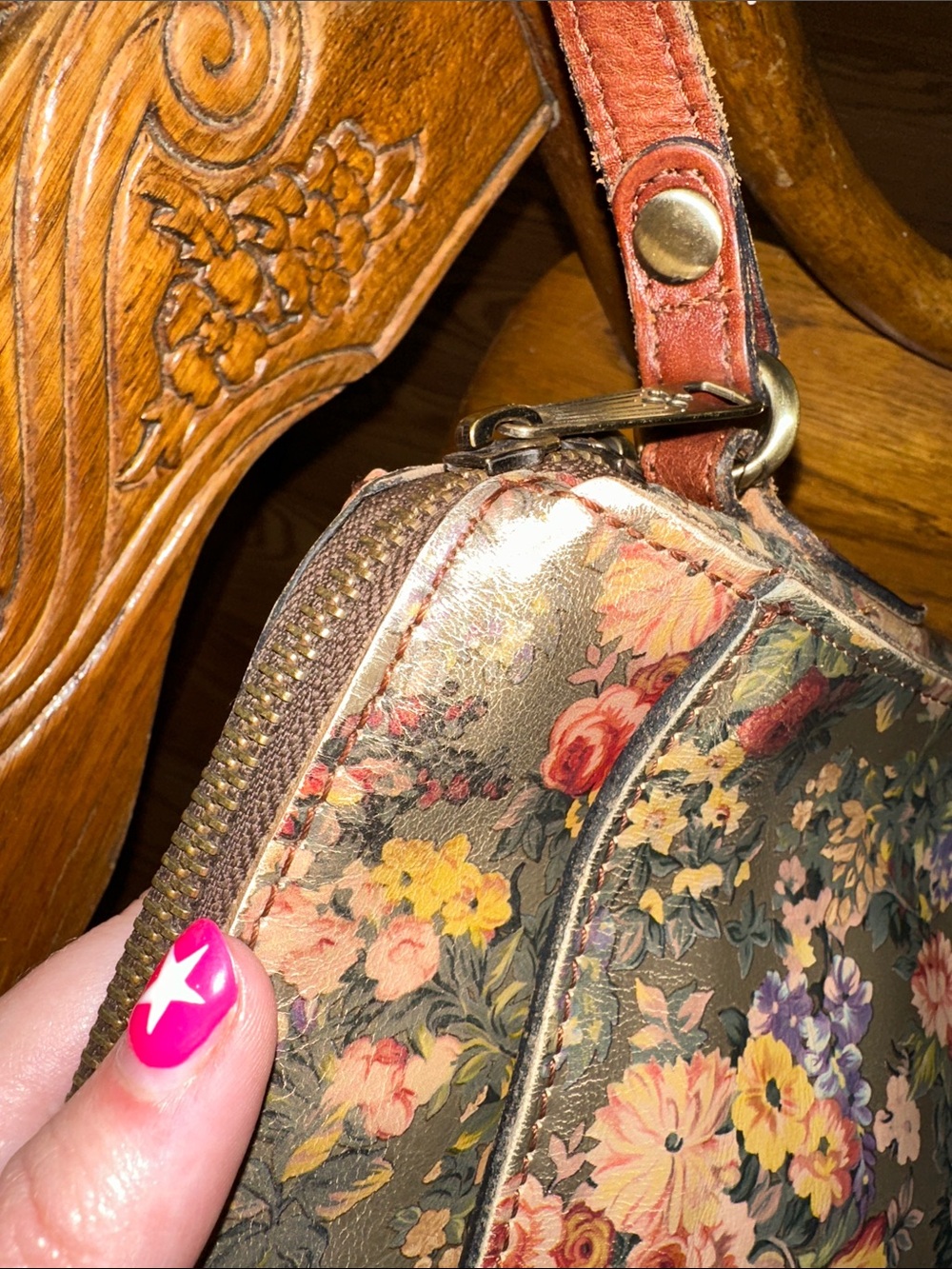 Patricia Nash Floral Crossbody Shoulder Bag - Picture 7 of 9